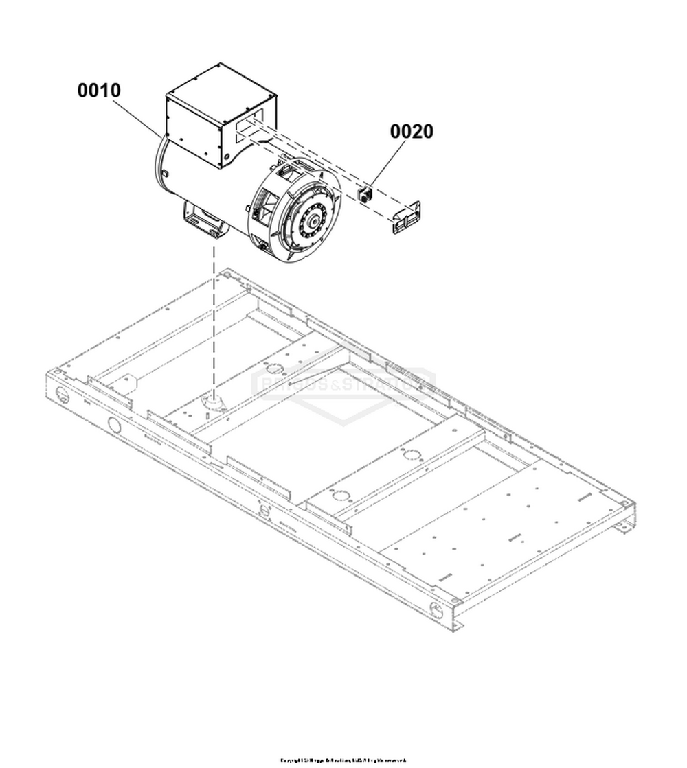 Alternator Group Diagram and Parts List for 080018-02  Briggs and Stratton Generator